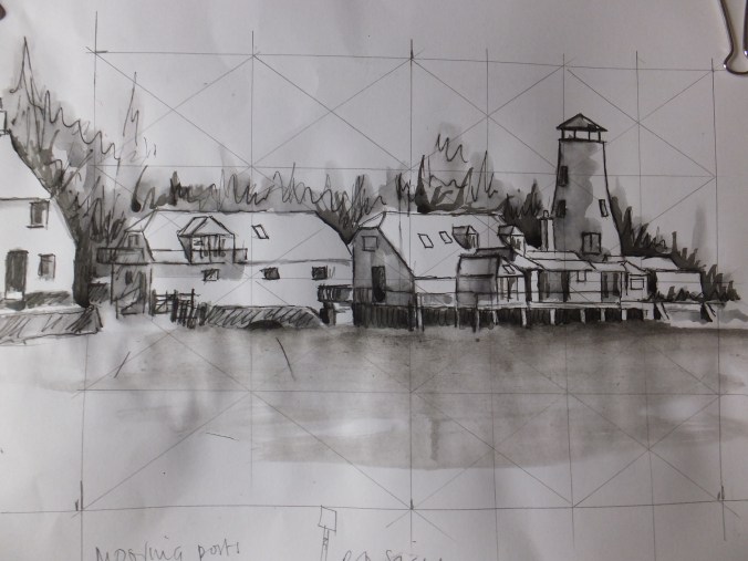 Tonal drawing of Langstone Mill
