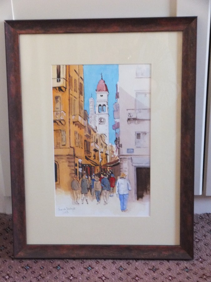 Corfu Shopping Lanes Framed