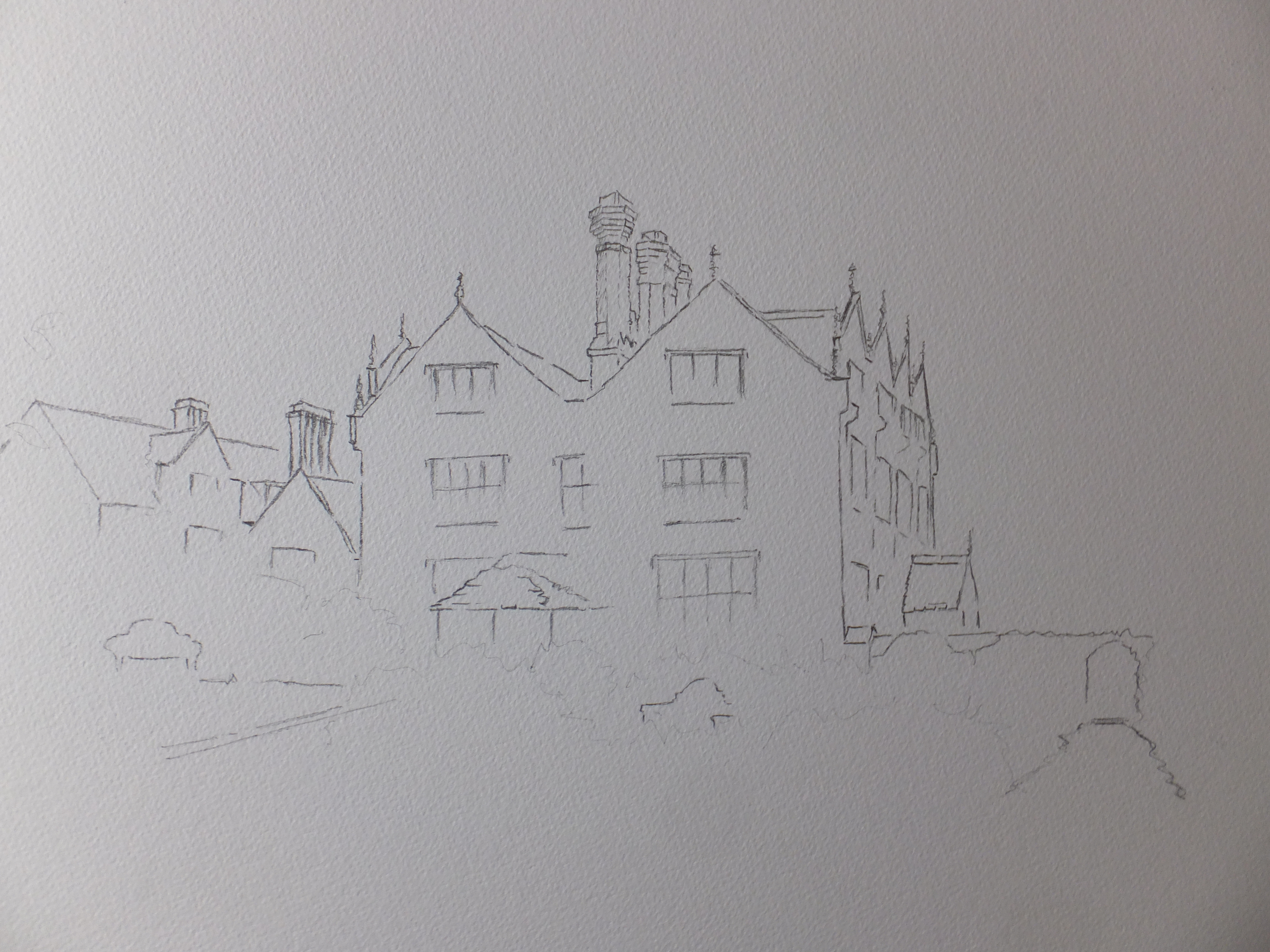 Gravetye Transferred Drawing