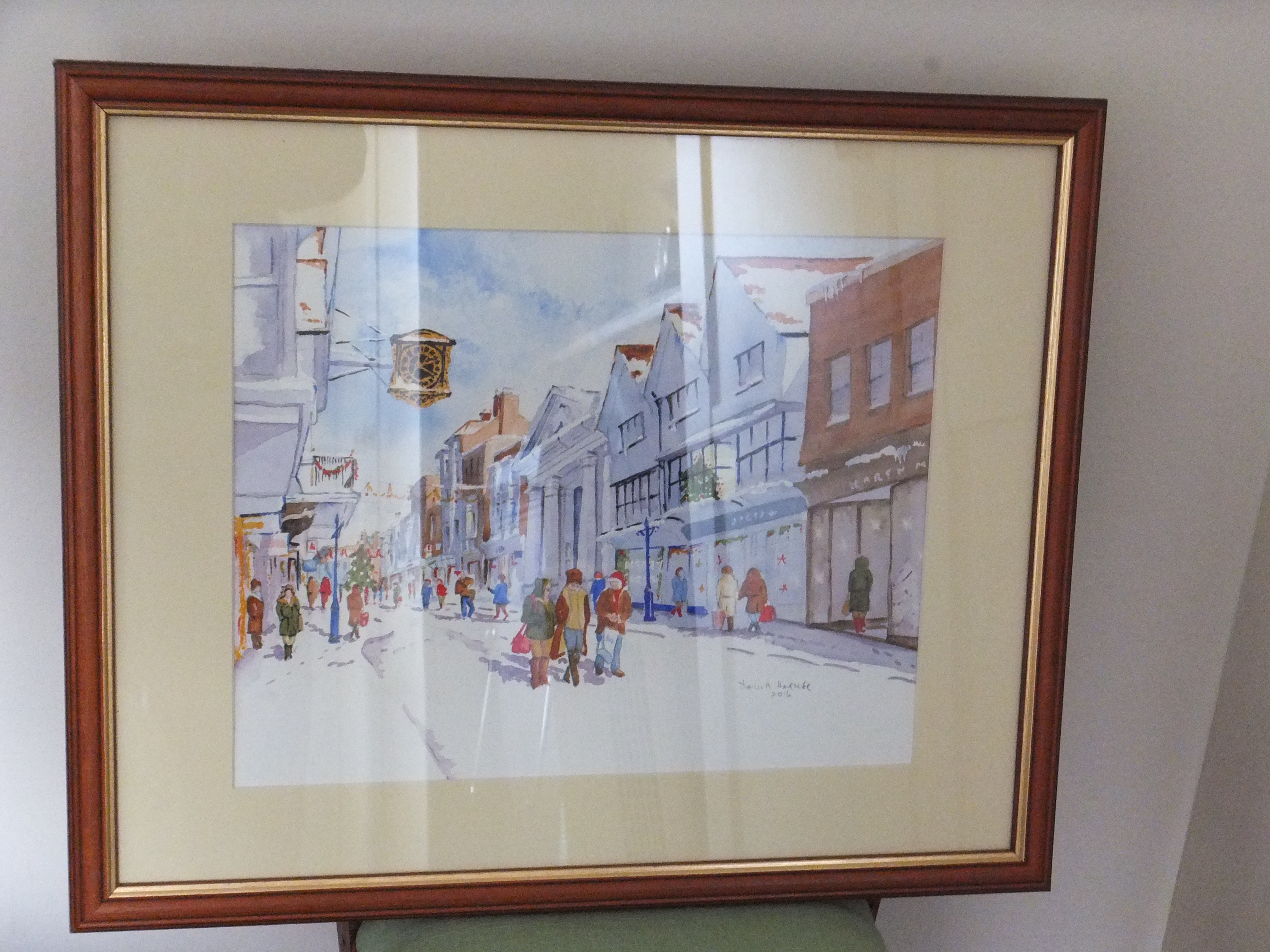 christmas-shopping-in-guildford-high-street-framed
