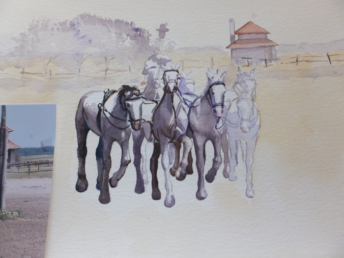 Horsemanship painting partway