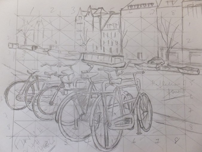 Bikes and Canals Sketch Drawings